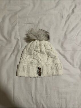 Polo by Ralph Lauren Cream Cable Knit Beanie